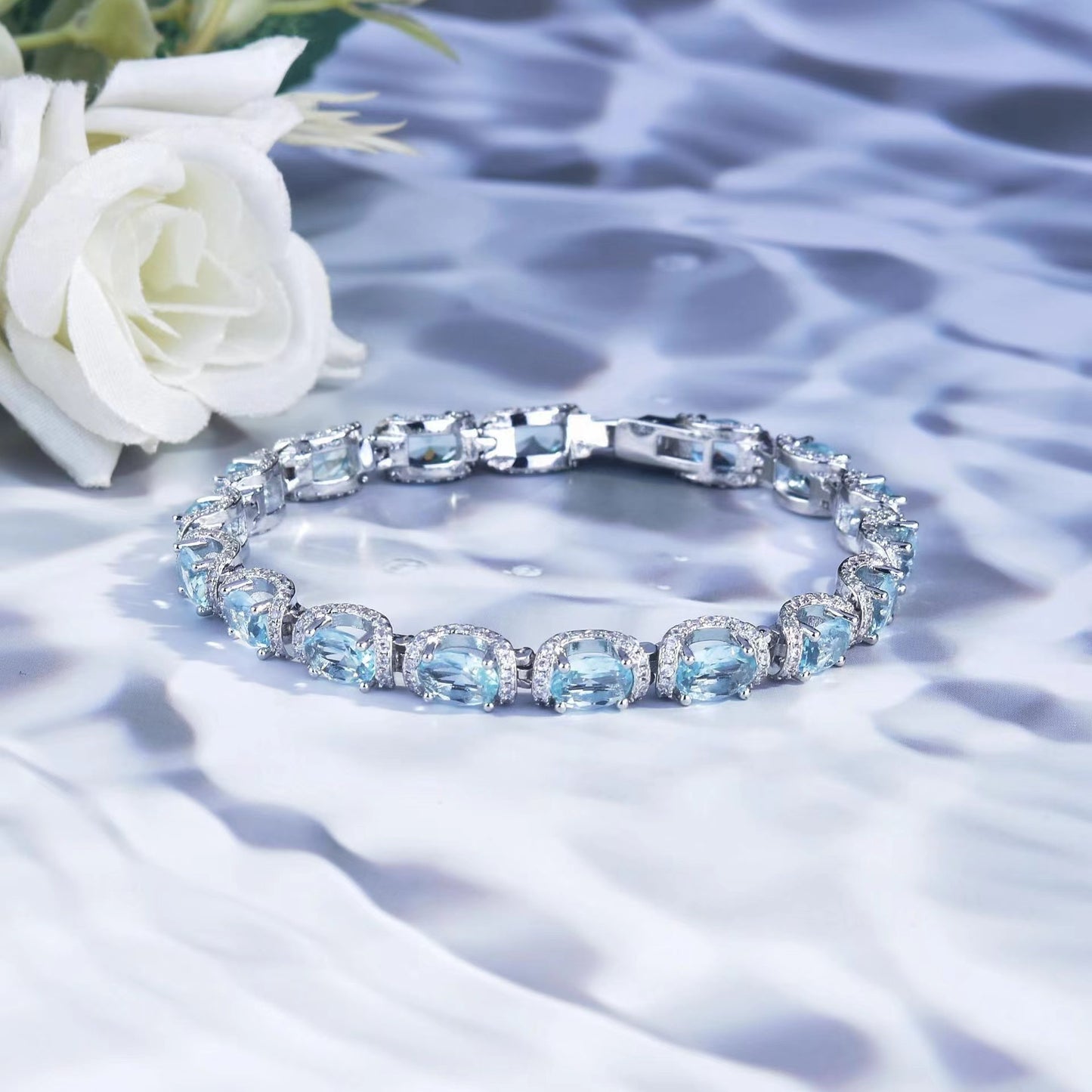 A14 Galaxy princess blue colored gemstone bracelet
