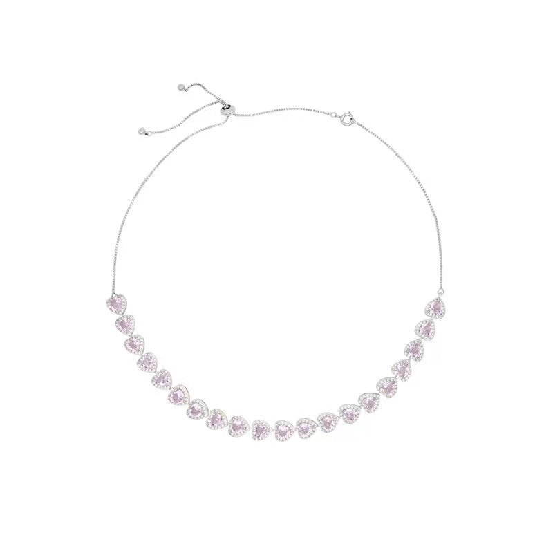 A24.Baby precious pink zircon choker necklace
