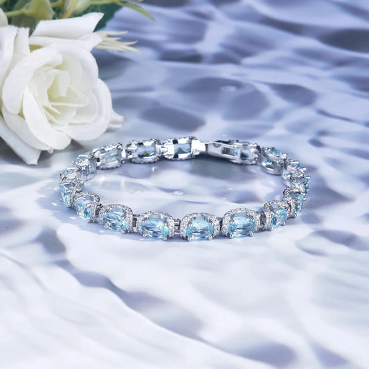 A14  Galaxy princess blue colored gemstone bracelet