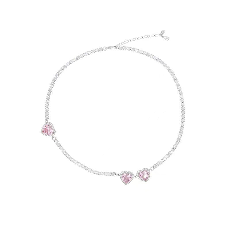 A24.Baby precious pink zircon choker necklace