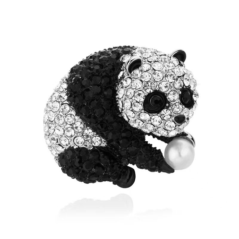 Panda in hot air brooch